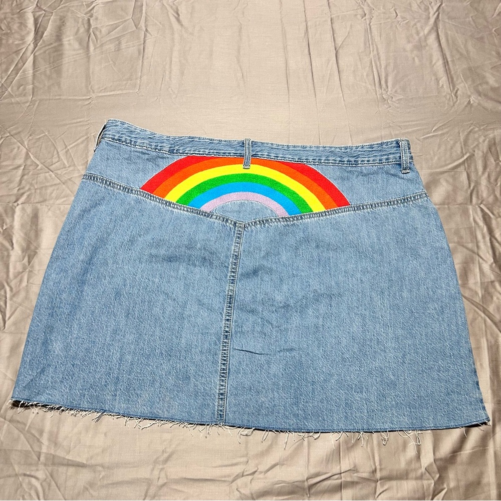 Pride Blue Denim Jean Skirt Size XXL 3 Pocket Design New With Tag